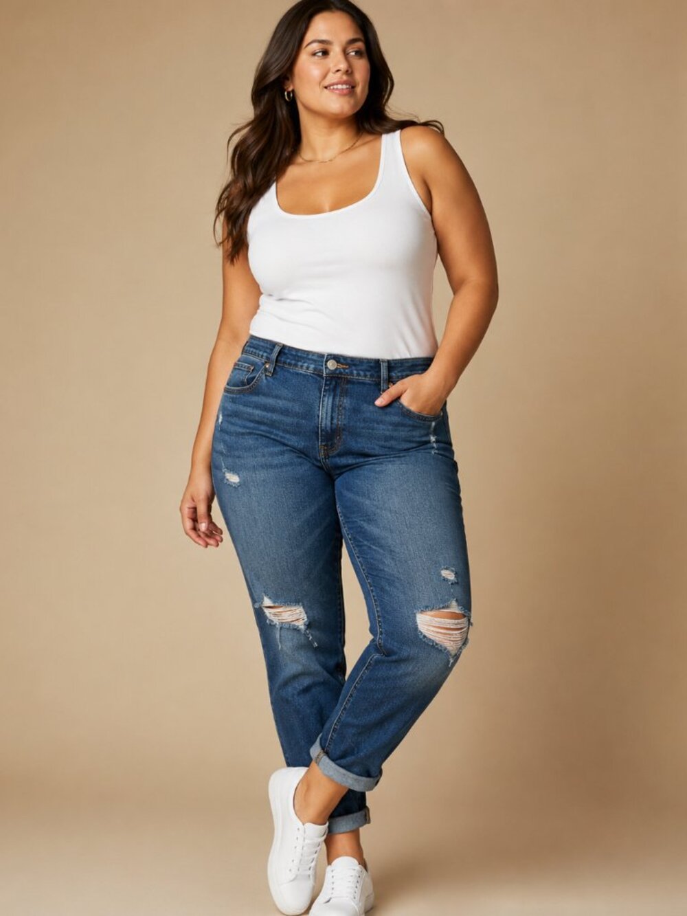 Levi’s Boyfriend Distressed Jeans 33 | Relaxed Straight Denim | Medium Wash